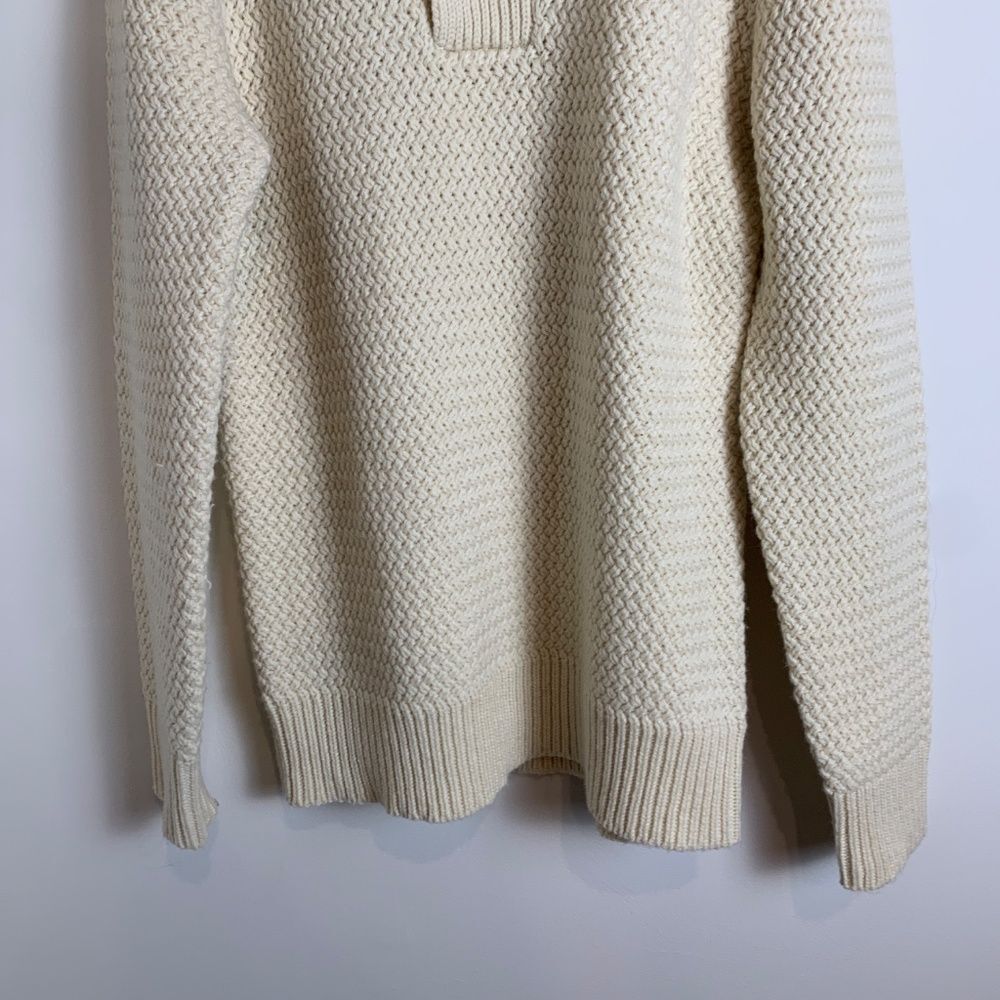 Schott Bros Funnel Neck Military Sweater Cream White Button S View 5